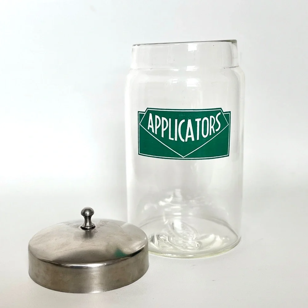 Vintage Apothecary Jar Mid Century Medical Glass Jar with Steel Lid by Profex